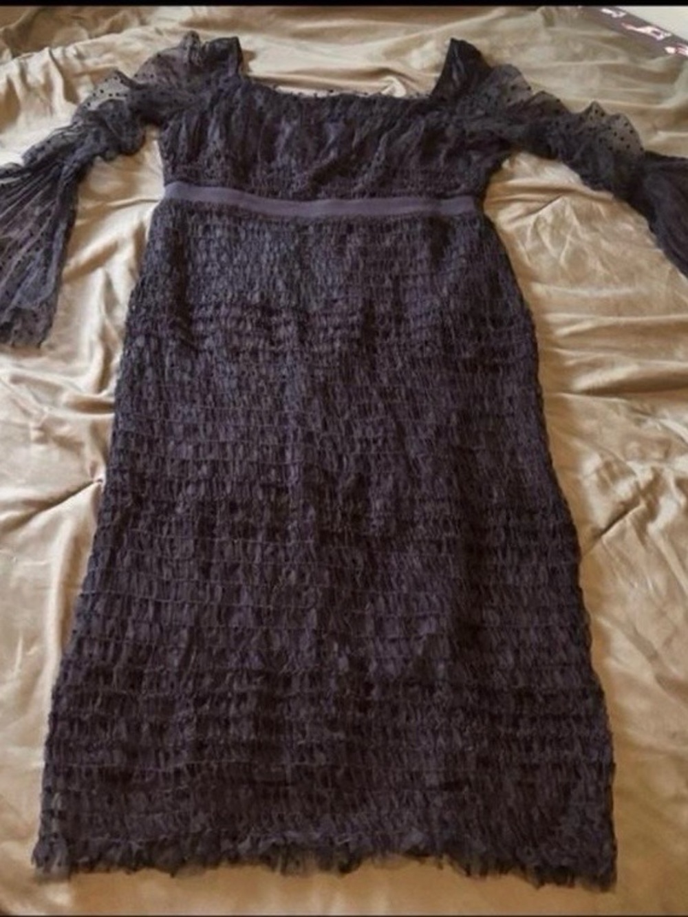 VENUS sheer black bodycon dress size L